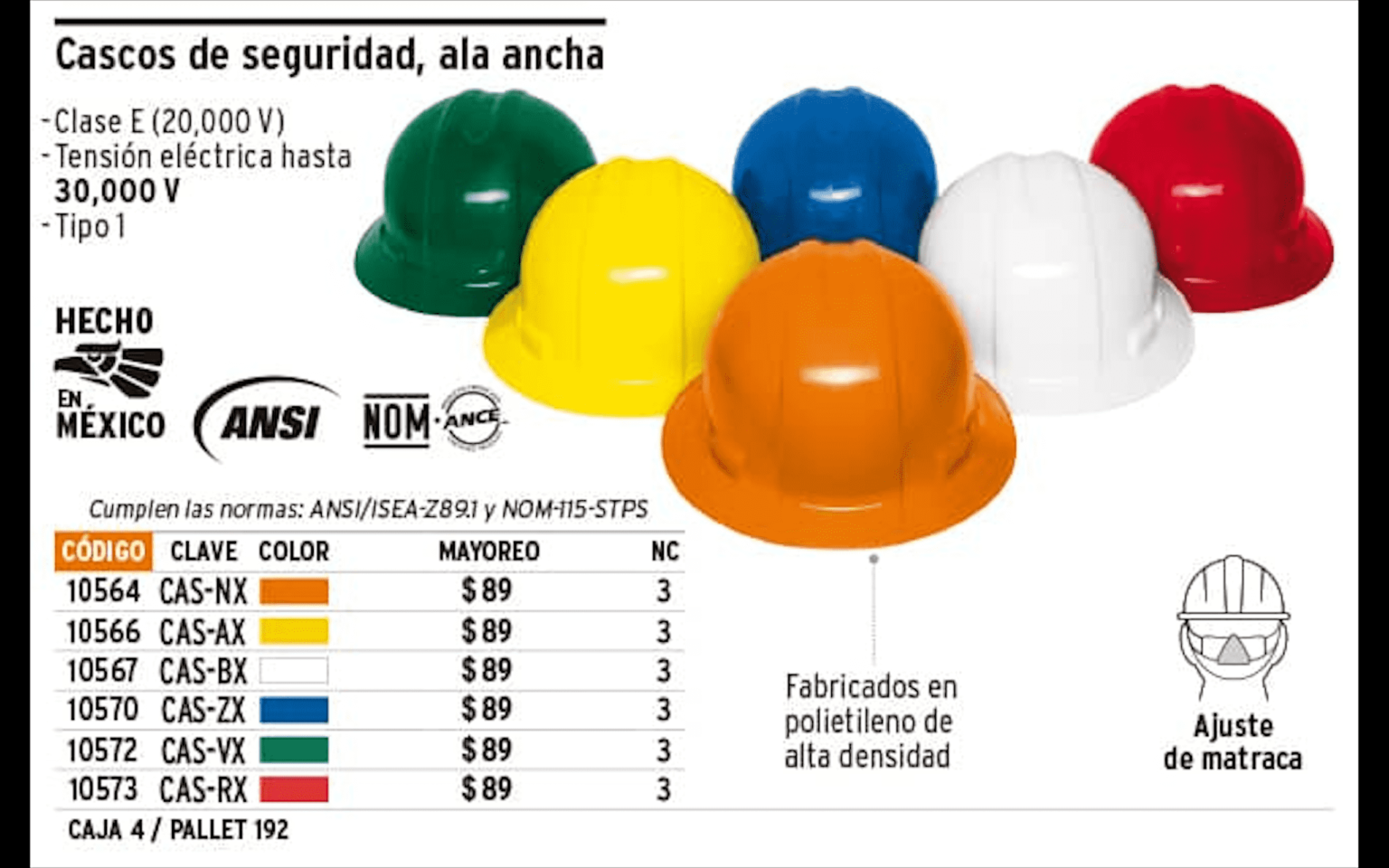 Cascos De Seguridad, Ala Ancha - Argo Materiales